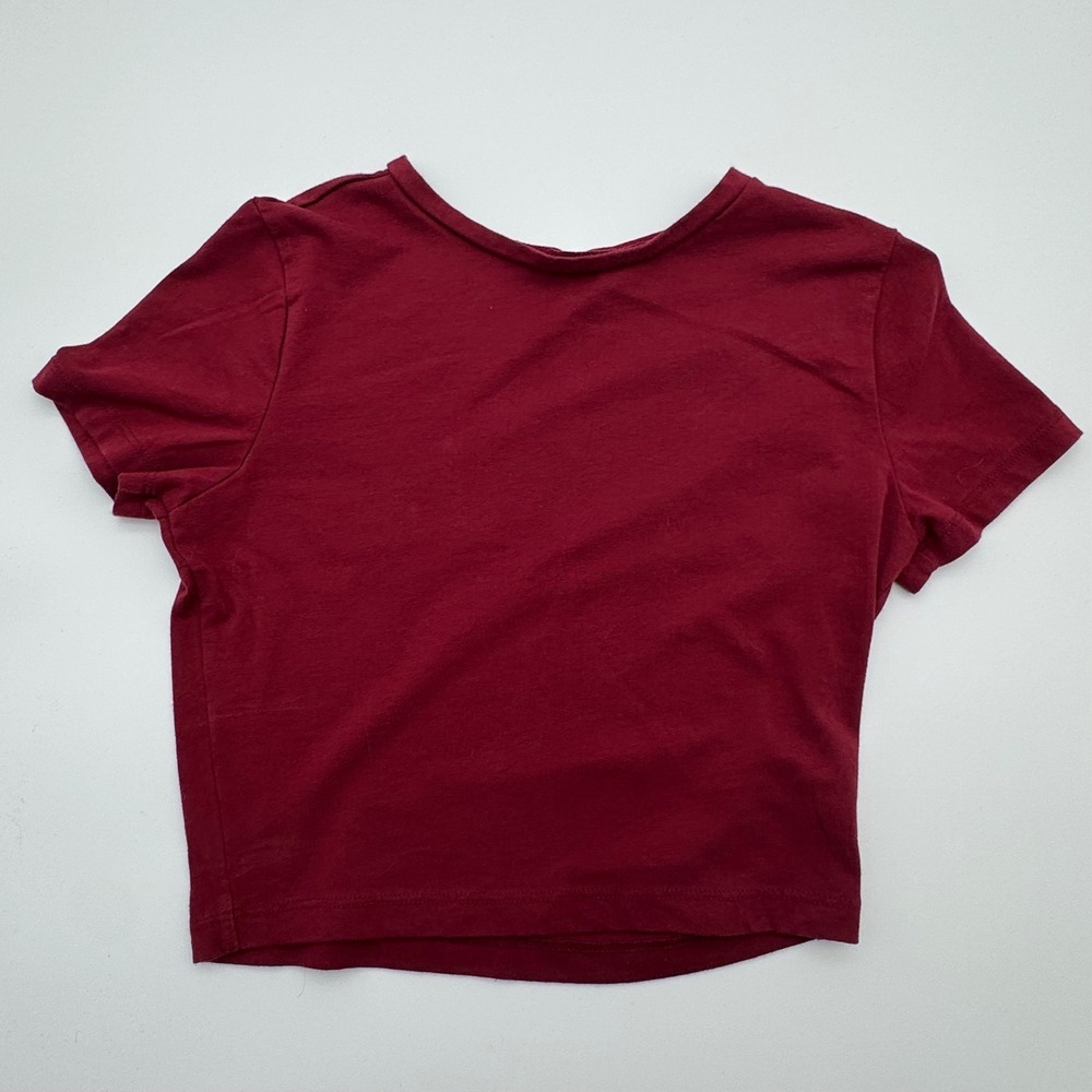 Wild Fable Womens Small Burgundy Maroon Short Sleeve T-Shirt Crop Top